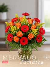 Vitalidad en Naranja: Arreglo de Gerberas y Rosas